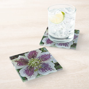 Posavasos De Vidrio Floral de Rosa de Cuaresma