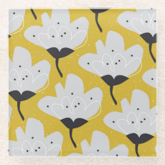 Posavasos De Vidrio Floral escandinava: diseño de cosecha manual