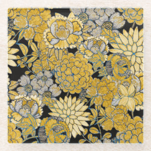 Posavasos De Vidrio Floral Étnica: Textura Paisley Creativa.