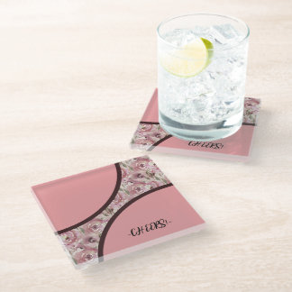 Posavasos De Vidrio Floral Moderno