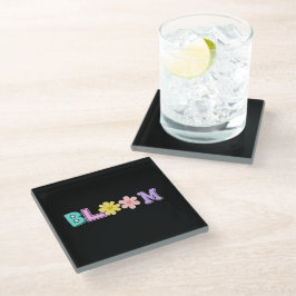 Posavasos De Vidrio Floral Retro Pastel Bloom