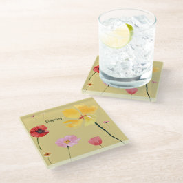 Posavasos De Vidrio Floreciendo