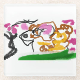 Posavasos De Vidrio Florencia de la floración de la charrería de Shiba