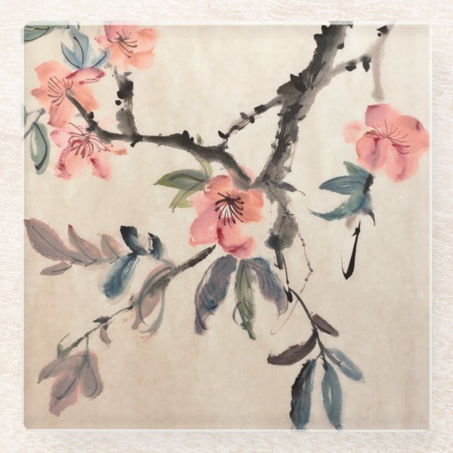 Posavasos De Vidrio Flores (Anverso)