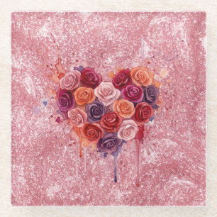 Posavasos De Vidrio Flores