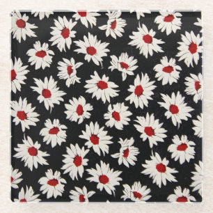 Posavasos De Vidrio Flores abstractas, un patrón de acuarela artística