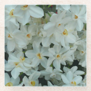 Posavasos De Vidrio Flores blancas de arcissus paperblancas