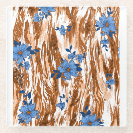 Posavasos De Vidrio flores de alamante