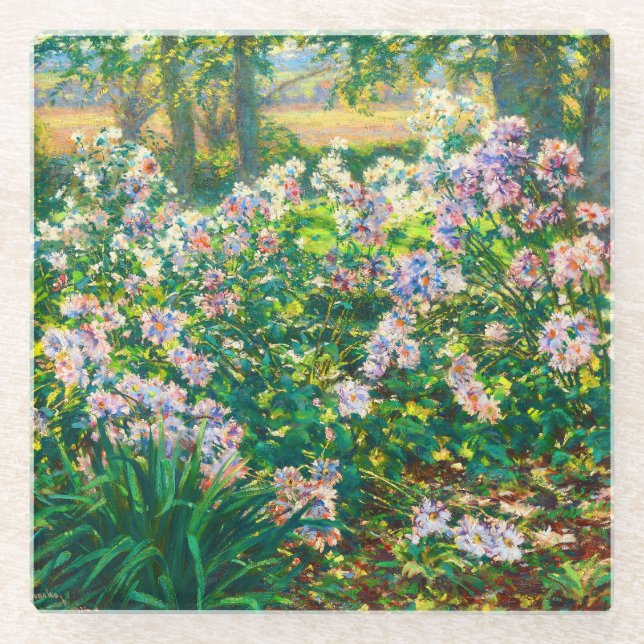 Posavasos De Vidrio Flores de bonito de época ilustracion de flores de (Anverso)