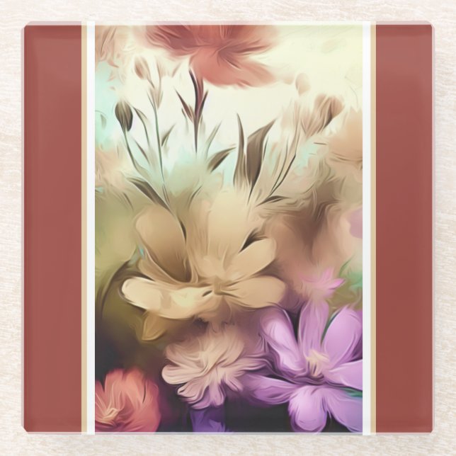 Posavasos De Vidrio Flores de bonito Floral (Anverso)