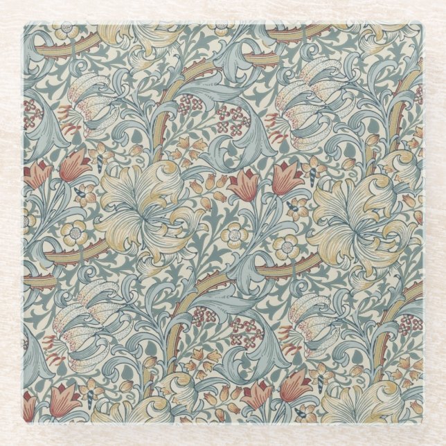 Posavasos De Vidrio Flores de época William Morris Golden Lily (Anverso)