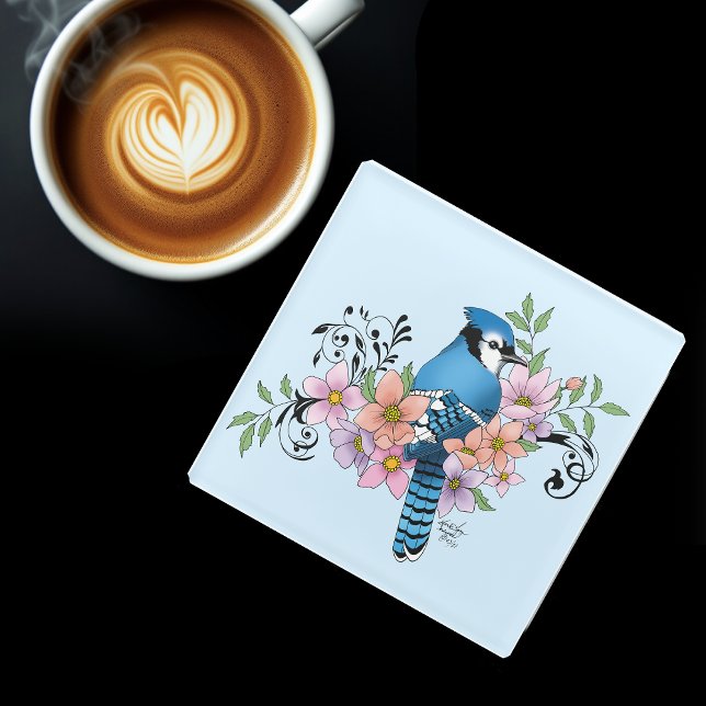 Posavasos De Vidrio Flores de la Primavera de Jay Azul (Subido por el creador)
