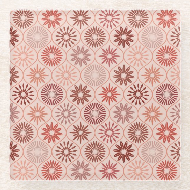 Posavasos De Vidrio Flores de Ogee Boho (Anverso)