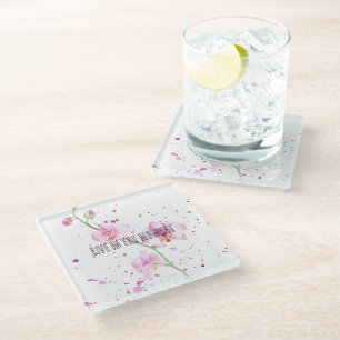 Posavasos De Vidrio Flores de orquídeas rosas