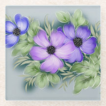 Flores de Pastel sobre Gris Retro Country