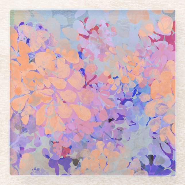 Posavasos De Vidrio flores de verano (Anverso)