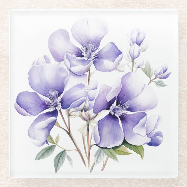 Posavasos De Vidrio Flores de Vinca: Cojín "Mi Cocina" (Anverso)