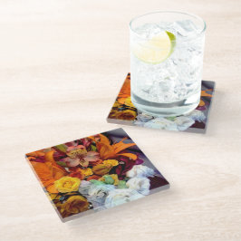 Posavasos De Vidrio Flores en Día de Verano