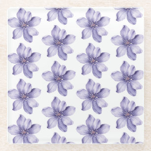Posavasos De Vidrio Flores Moradas Bonitas