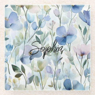 Posavasos De Vidrio Flores Moradas Bonitas