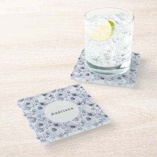 Posavasos De Vidrio Flores moradas de bonito