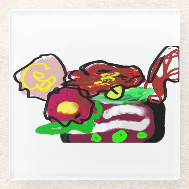 Posavasos De Vidrio Flores navidades (Anverso)