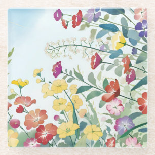 Posavasos De Vidrio Flores silvestres