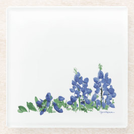 Posavasos De Vidrio Flores silvestres de Bluebonnet, flores de Texas