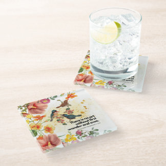Posavasos De Vidrio Flores y Aves Casas de Vidrio