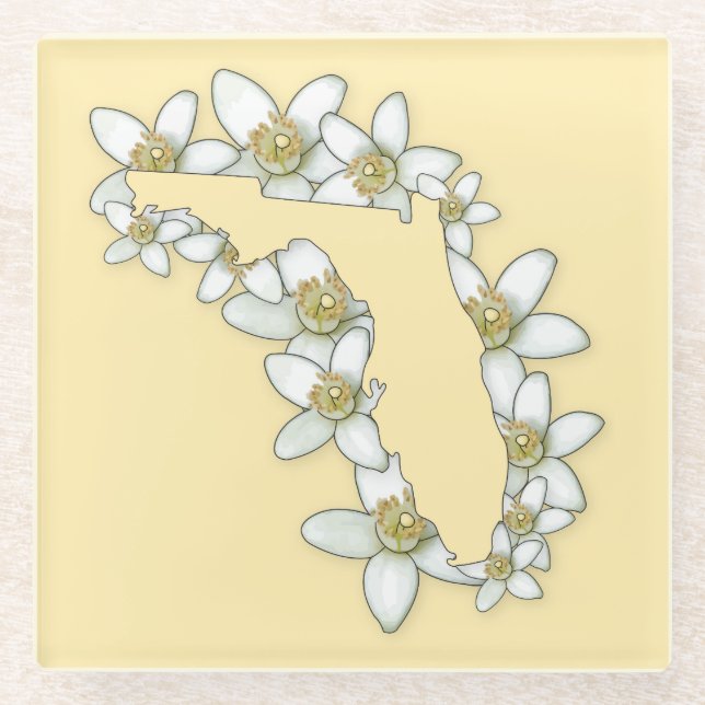 Posavasos De Vidrio Florida State Flower Coaster (Anverso)