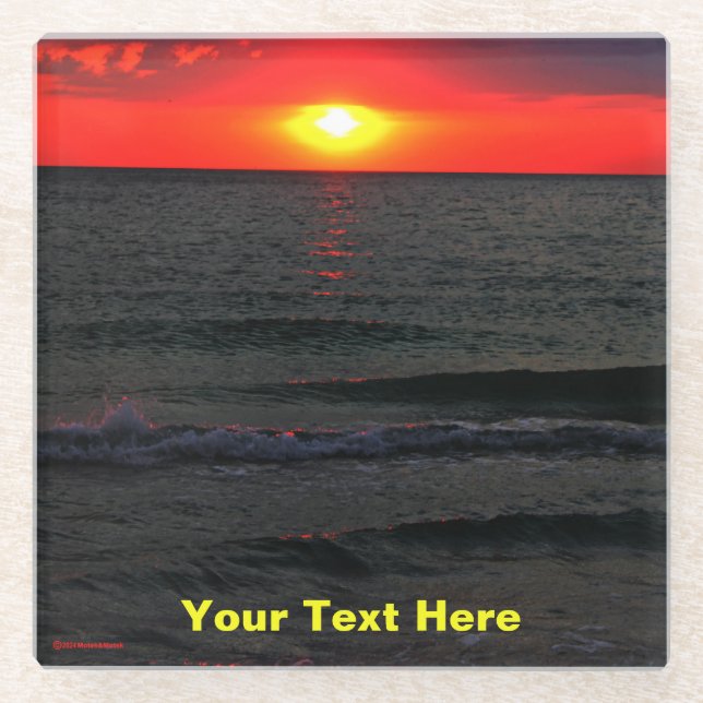 Posavasos De Vidrio Florida Sunset (Anverso)