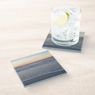 Posavasos De Vidrio Florida Sunset Beach Ocean Photo