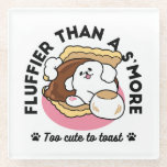 Posavasos De Vidrio Fluffier Tha S’more - Perro y bollo de postre<br><div class="desc">¡Dulce, suave y absolutamente irresistible! Este encantador diseño presenta un flamante cachorro blanco acurrucado entre el chocolate y la galleta como un s’more, con la breve frase "Fluffier Than a S’more - Too Cute to Toast". Un juego perfecto para los amantes del perro, los fanáticos de los juegos de comida...</div>