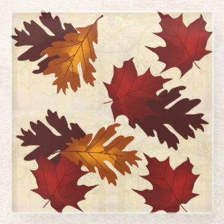 Posavasos De Vidrio Foliage de arce y roble deja colores otoñales