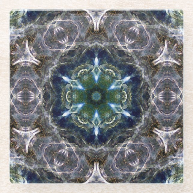 Posavasos De Vidrio Folk Mandala (Anverso)