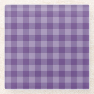 Posavasos De Vidrio Fondo a cuadros violeta
