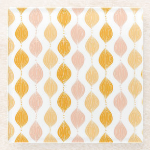 Posavasos De Vidrio Fondo abstracto del patrón oro