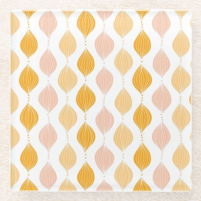 Posavasos De Vidrio Fondo abstracto del patrón oro (Anverso)