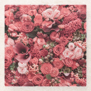 Posavasos De Vidrio Fondo abstracto floral de primer plano.