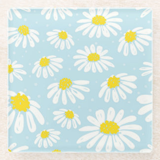 Posavasos De Vidrio Fondo azul marrón blanco sin problemas