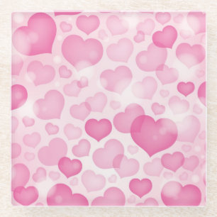 Posavasos De Vidrio Fondo con los corazones