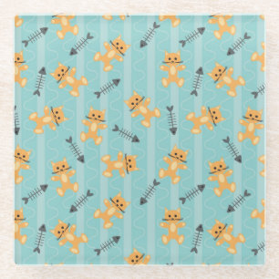 Posavasos De Vidrio fondo con los gatos