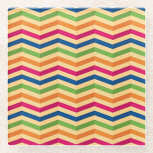 Posavasos De Vidrio Fondo con rayas en retro