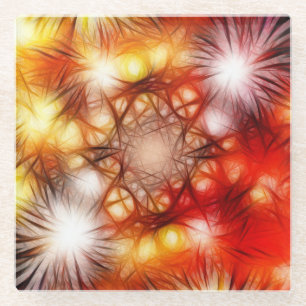 Posavasos De Vidrio Fondo de estrellas de fuegos artificiales abstract