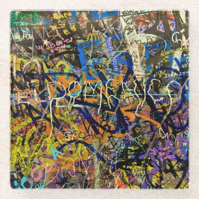 Posavasos De Vidrio Fondo de la pintada (Anverso)