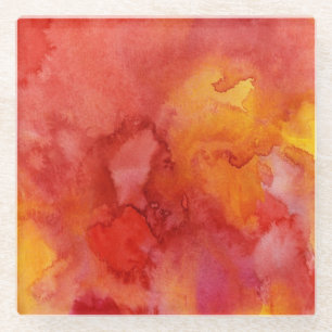 Posavasos De Vidrio Fondo de la pintura de la acuarela