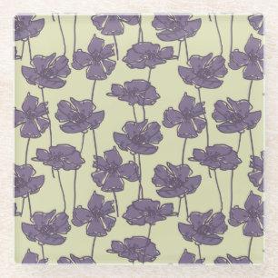 Posavasos De Vidrio Fondo del estampado de flores del vintage del arte