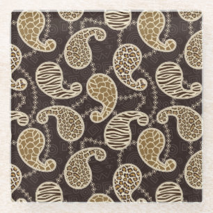 Posavasos De Vidrio Fondo del estilo de Paisley