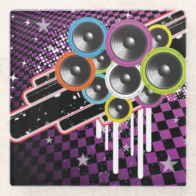 Posavasos De Vidrio Fondo del Grunge (Anverso)