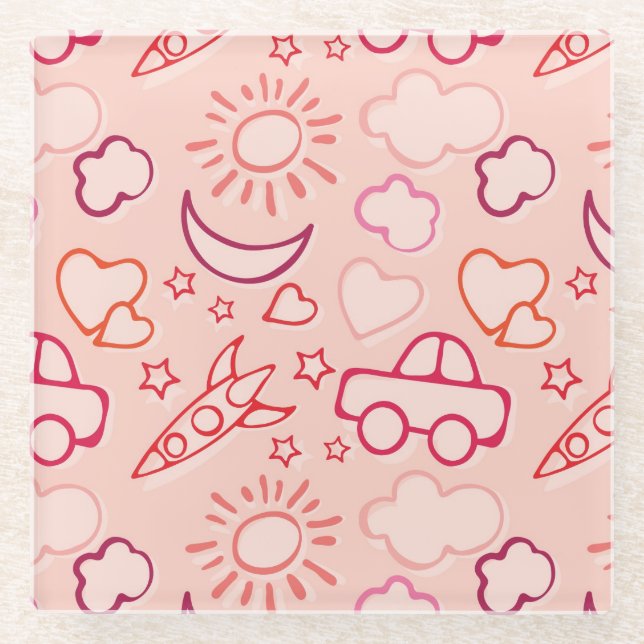 Posavasos De Vidrio fondo del juguete (Anverso)